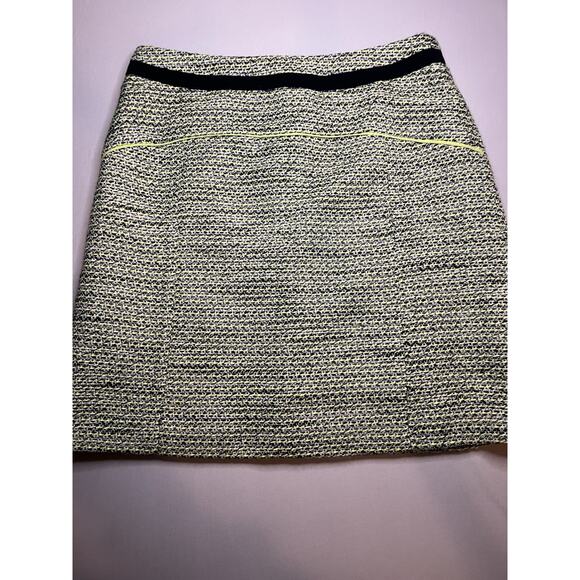 Halogen Women’s Lime Green And Black Tweed Skirt With Black Accents Size 4 - Picture 6 of 6